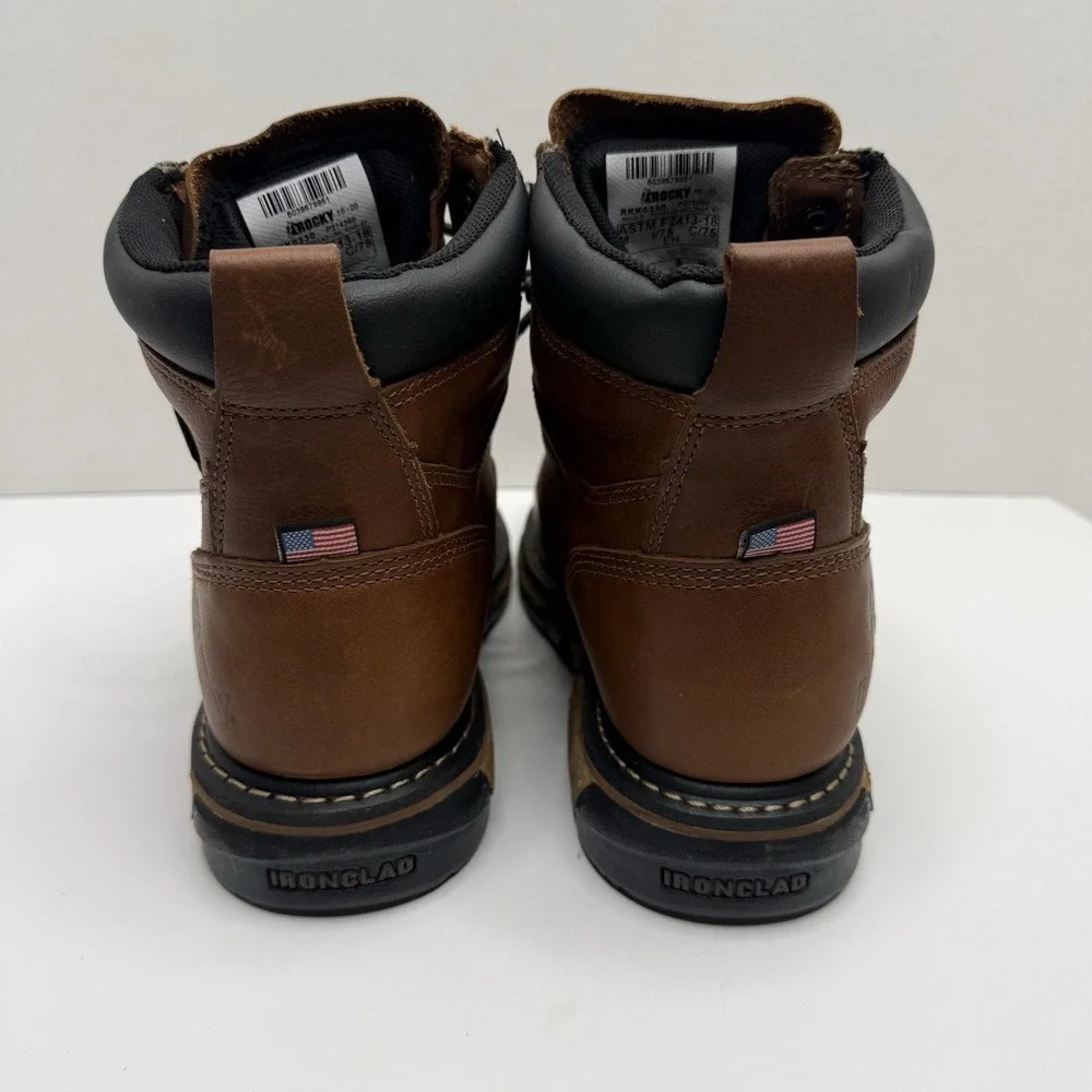 Rocky IronClad USA RKK0330 Steel Toe Waterproof Work Boots Mens 9M New